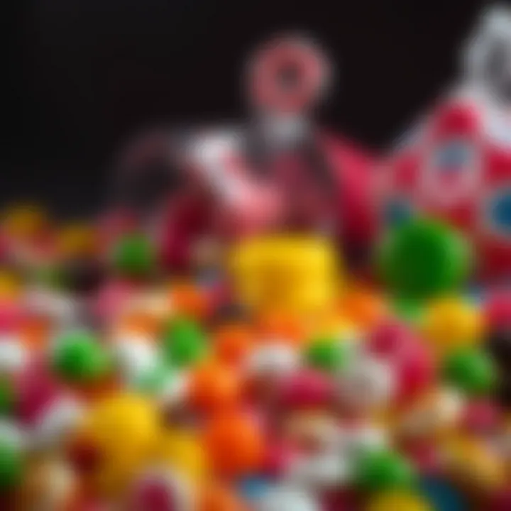 Colorful assortment of various candies symbolizing sweet treats
