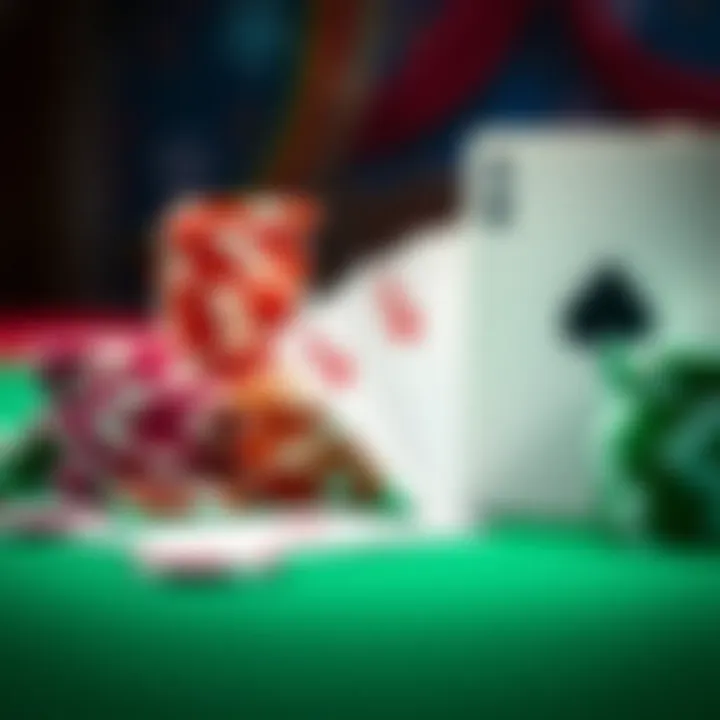 Illustration showing casino chips and cards symbolizing no deposit bonus at Big Candy Casino