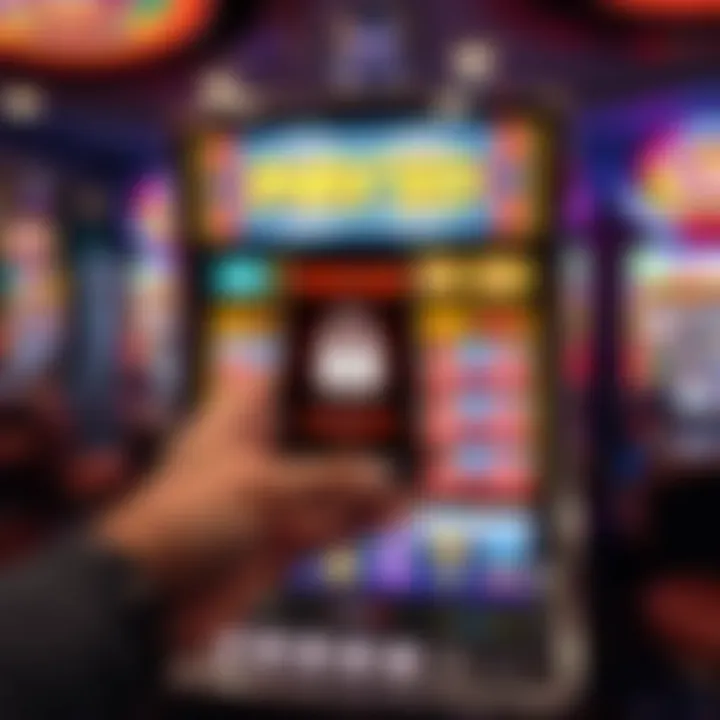 Illustration showing secure digital payment using PayID on a mobile device with a pokies game in the background