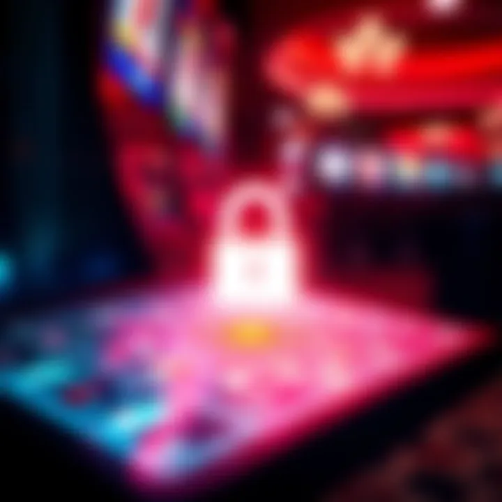 Graphic showing secure internet connectivity and data encryption over pokies net platforms