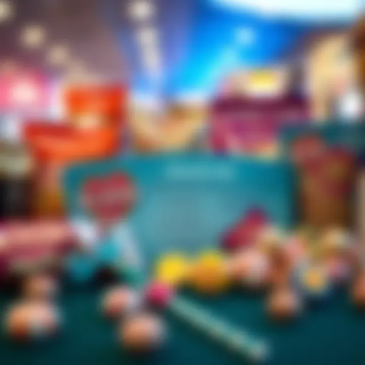 Group of confectionery products arranged with membership cards and promotional materials highlighting benefits of a candy club