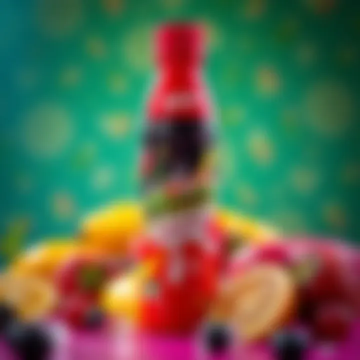 Vimto Seriously Big Candy Spray bottle with colorful fruity background