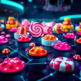 Colorful online casino platforms connected through network graphics