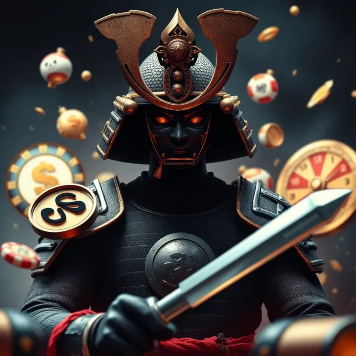 Graphic showing a digital warrior surrounded by casino icons representing bonus perks