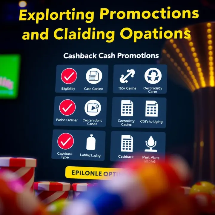 Graphic showing various cashback promotion types with icons representing eligibility and claiming options