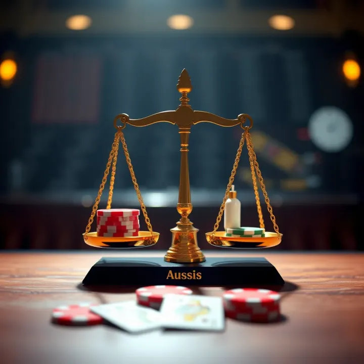 Legal Considerations for US Online Casino Players Conceptual graphic showing legal scales and online casino icons symbolizing legal considerations for US players