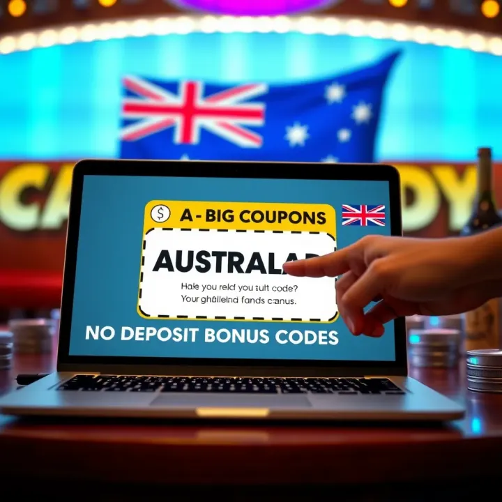 Illustration of a digital coupon being redeemed on a laptop screen with Australian flag elements in the background