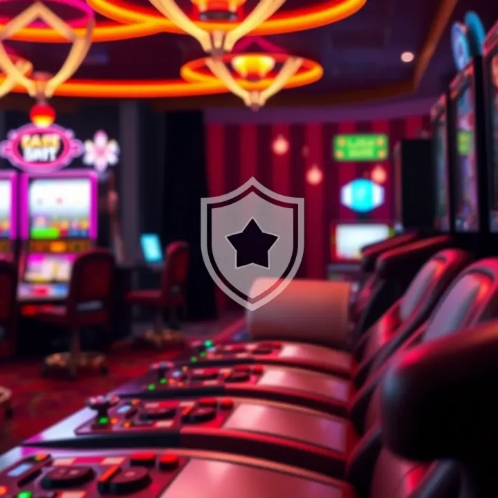 Safe and secure online gambling environment with shield icon and pokie elements