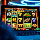 Online casino interface displaying various slot games with bonus icons