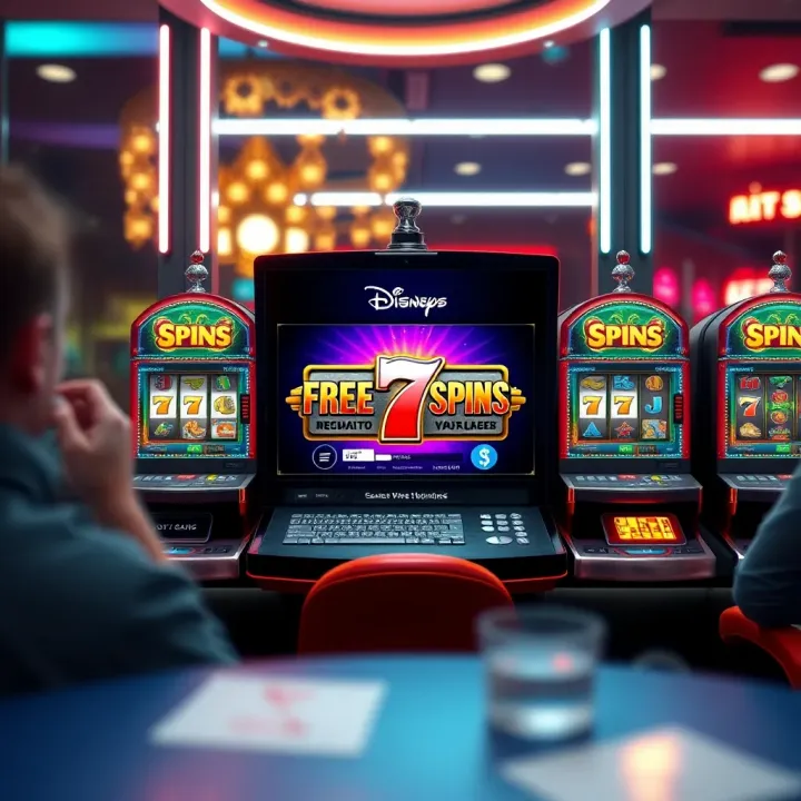 Online casino interface displaying slot machines and free spins promotion