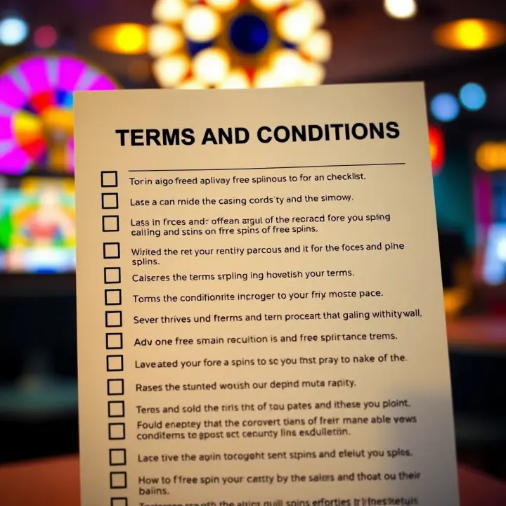Checklist highlighting key terms and conditions for casino free spins offers