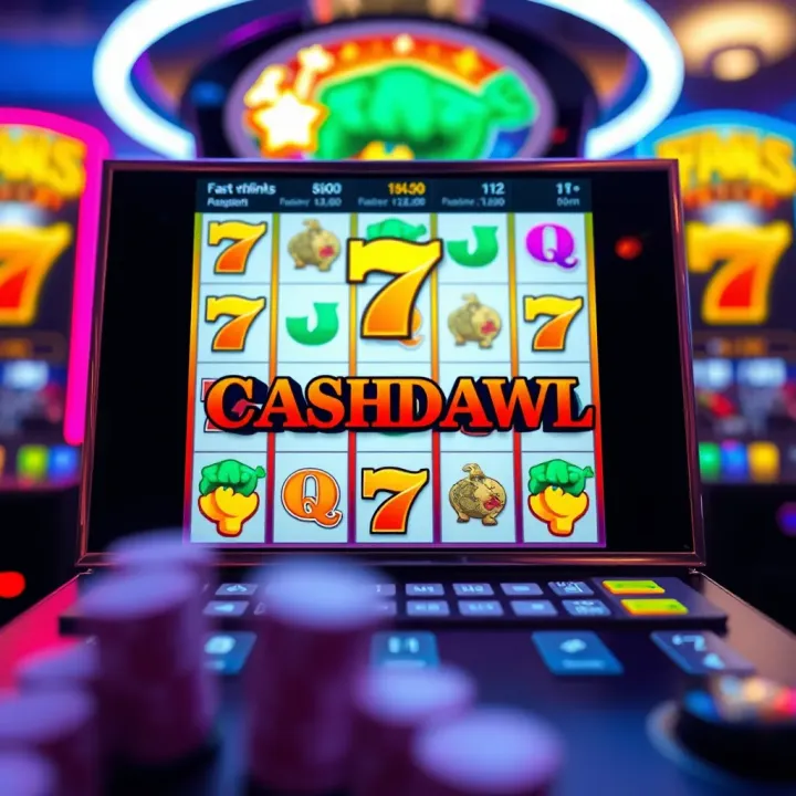 Online slot game interface highlighting fast withdrawal feature