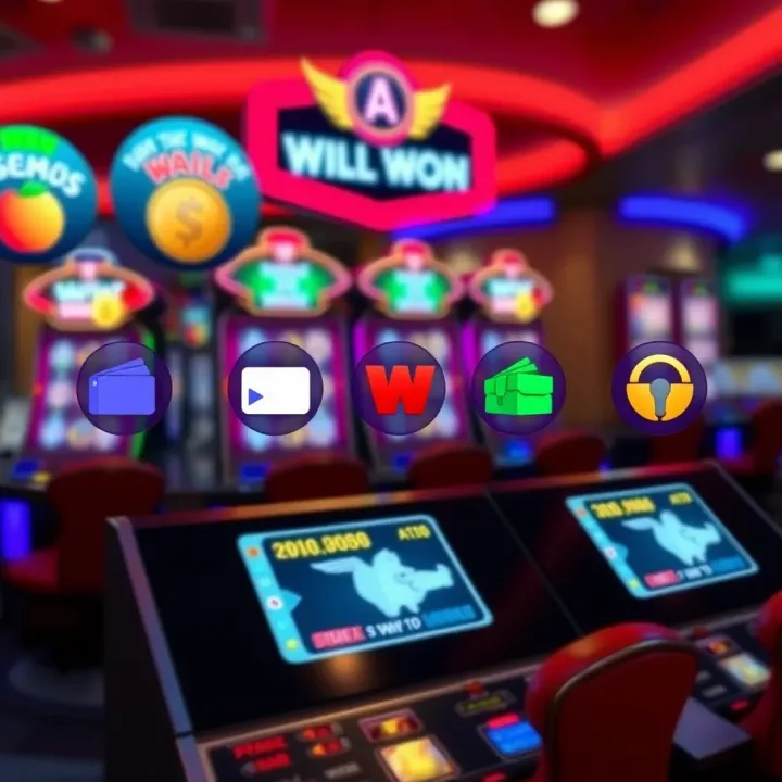 Digital wallet icons representing various quick payment methods for slot game winnings