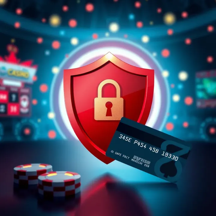 Secure digital transaction concept with shield and credit card symbolizing safe online payments