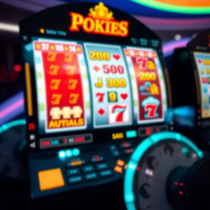 Colorful online pokies interface with spinning reels and various symbols