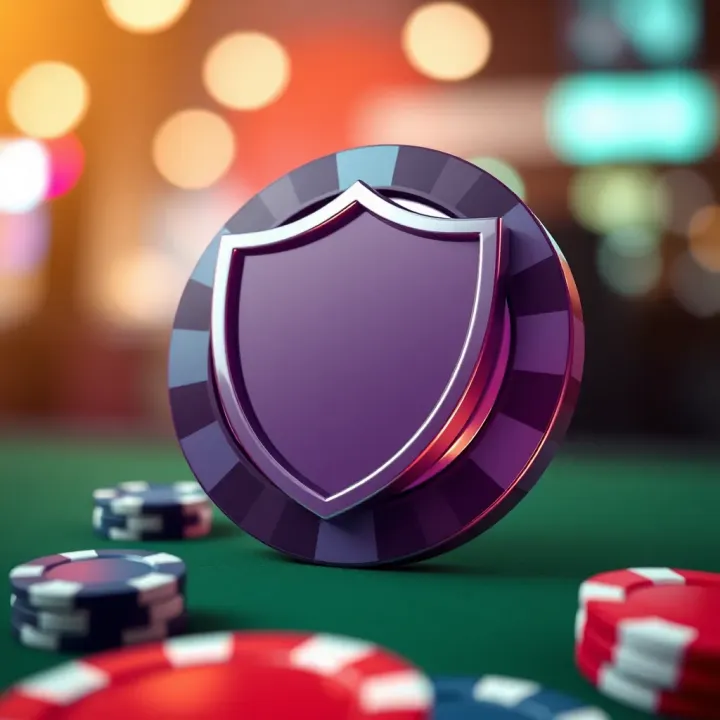 Graphic depicting a safe shield overlaying a casino chip representing security and fairness in bonus offers